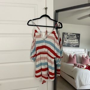 Lovers & Friends Striped Romper